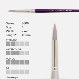 [SILVER 8800 0] SILVER Silk 88 Synthetic (Long Handle) Round Brush 0