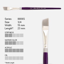 [SILVER 8806 1/2"] SILVER Silk 88 Synthetic (Long Handle) Angle Brush 1/2”