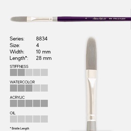 [SILVER 8834 4] SILVER Silk 88 Synthetic (Long Handle) Xtra Long Filbert Brush 4