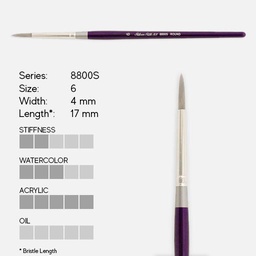 [SILVER 8800S-6] SILVER Silk 88 Synthetic Round Brush 6