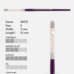 [SILVER 8801S 6] SILVER Silk 88 Synthetic Flat Shader Brush 6