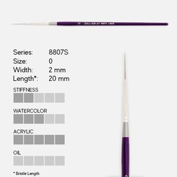 [SILVER 8807S 0] SILVER Silk 88 Synthetic Script Liner Brush 0