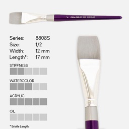 [SILVER 8808S 1/2"] SILVER Silk 88 Synthetic Wash / Glaze Brush 1/2”