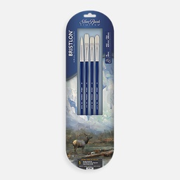 [SILVER BR 1940] SILVER Bristlon Stiff Synthetic Brush Acrylic Set x 4