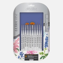 [SILVER UMS-2412S] SILVER Ultra Mini Miniature Detail Explorer Variety Brush Set x 12