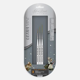 [SILVER UMS-2440S] SILVER Ultra Mini Striper Brush Set x 3