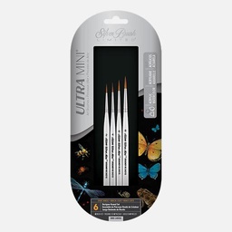 [SILVER UMS-2455S] SILVER Ultra Mini Ultimate Round Brush Set x 4