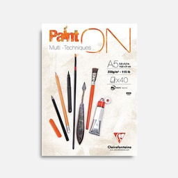 [CLAIREFONTAINE 96538] CLAIREFONTAINE Paint On White Mixed Media Paper Pad 250gsm A5 x 40