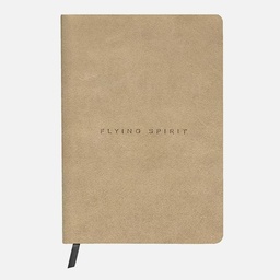 [CLAIREFONTAINE 103946] CLAIREFONTAINE Flying Spirit Leather Notebook 90gsm Lined A5 x 90 Beige