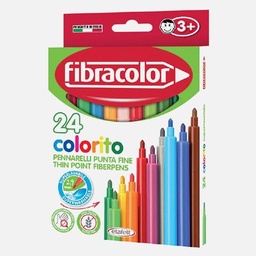 [FIBRACOLOR 10539SW024SC] FIBRACOLOR Colorito Washable Thin Point Fibre Pen Set x 24