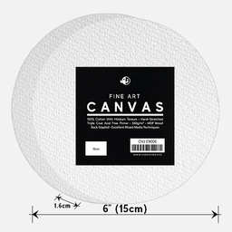 [OVJ E9006] OVJ Stretched Cotton Canvas Circle 380gsm 15mm x 15cm