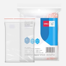 [DELI 3025] DELI Zip Lock Bag 12cm x 16cm x 100 (For A6 Papers)