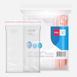 [DELI 3027] DELI Zip Lock Bag 17cm x 24cm x 100 (For A5 Papers)