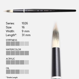 [INTERLON 1026-16] INTERLON 1026 Interlocked Synthetic Blend Round Brush 16