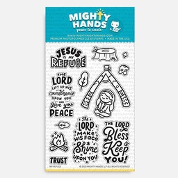 [MIGHTY HANDS ST131] MIGHTY HANDS Clear Stamp 4” x 6” My Refuge