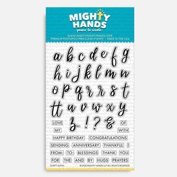 [MIGHTY HANDS ST133] MIGHTY HANDS Clear Stamp 4” x 6” Script Alpha
