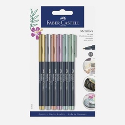 [FABER-CASTELL 160706] FABER-CASTELL Metallics Glass Marker 1.5mm Set x 6