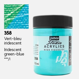 [PEBEO 172358] PEBEO Studio Acrylic Paint 500ml 358 Iridescent Green Blue