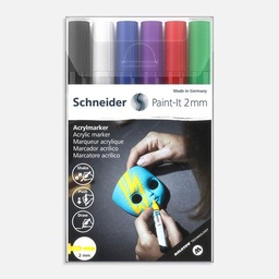 [SCHNEIDER 120195] SCHNEIDER Paint-It Acrylic Marker 2mm Wallet Set 1 x 6