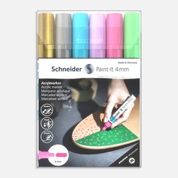 [SCHNEIDER 120296] SCHNEIDER Paint-It Acrylic Marker 4mm Wallet Set 2 x 6