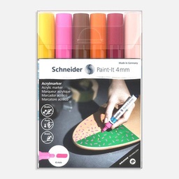 [SCHNEIDER 120297] SCHNEIDER Paint-It Acrylic Marker 4mm Wallet Set 3 x 6