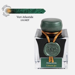 [JACQUES HERBIN 15139JT] JACQUES HERBIN 350th Anniversary Shimmering Gold/Silver Glitter Ink 50ml Atlantis Green