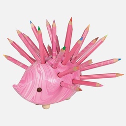 [KOH-I-NOOR 9960M24005KK] KOH-I-NOOR Marbled Pink Wooden Hedgehog For 24 Pencils
