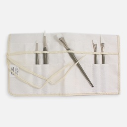 [KUELOX 1508W] KUELOX White Canvas Roll Brush Case