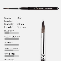 [TINTORETTO 1327/8] TINTORETTO 1327 Synthetic Kazan Squirrel Travel Brush 8