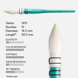 [TINTORETTO 1415/10] TINTORETTO Aquasynt White Synthetic Goat Mop Brush 10 By Felice Feltracco