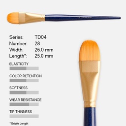 [TINTORETTO TD04] TINTORETTO Thin Golden Taklon Filbert Brush 28 By Thierry Duval