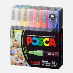 [UNI PC-3M-16C] UNI Posca Acrylic Marker Fine Tip Set x 16