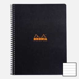 [RHODIA 193309C] RHODIA Classic Spiral Book 4-Color 80gsm Lined A4+ x 80 Black