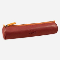 [RHODIA 319001] RHODIA Leather Round Pen Case Nacarat