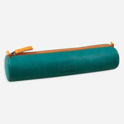 [RHODIA 319006] RHODIA Leather Round Pen Case Peacock