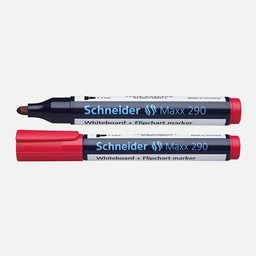 [SCHNEIDER 129002] SCHNEIDER Maxx 290 Whiteboard & Flipchart Marker Bullet Tip Red