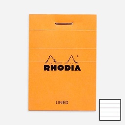 [RHODIA 10600] RHODIA Basics Notepad 80gsm Lined 52mm x 75mm x 80 Orange