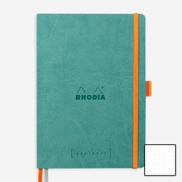 [RHODIA 117807] RHODIA Ivory Paper Softcover Goal Book 90gsm Dot A5 x 120 Aqua
