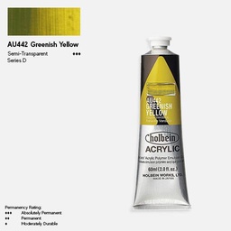 [HOLBEIN AU442] HOLBEIN Artist Heavy Body Acrylic 60ml Greenish Yellow