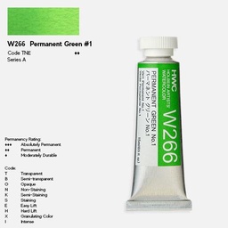 [HOLBEIN W266] HOLBEIN Artist Watercolor 15ml Permanent Green 1