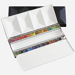 [HOLBEIN PN682] HOLBEIN Artist Watercolor 1/2 Pan Metal Tin Set x 24