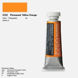 [HOLBEIN G522] HOLBEIN Artist Gouache 15ml Permanent Yellow Orange
