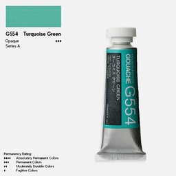[HOLBEIN G554] HOLBEIN Artist Gouache 15ml Turquoise Green