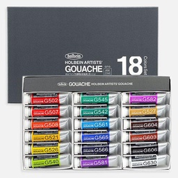 [HOLBEIN G713] HOLBEIN Artist Gouache 15ml Set x 18