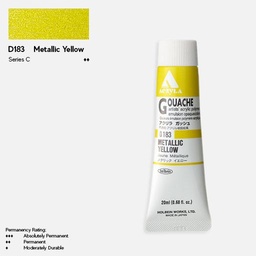 [HOLBEIN D183] HOLBEIN Acrylic Gouache 20ml Metallic Yellow
