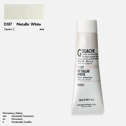 [HOLBEIN D187] HOLBEIN Acrylic Gouache 20ml Metallic White