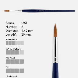 [ESCODA 213510800] ESCODA Chronos Mix Sable/Synthetic Round Brush 8
