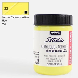 [PEBEO 839022] PEBEO Studio Gloss Acrylic 300ml Lemon Cadmium Yellow Hue