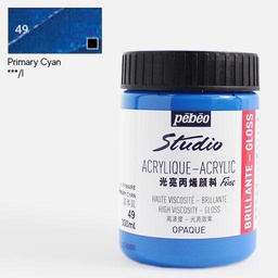 [PEBEO 839049] PEBEO Studio Gloss Acrylic 300ml Primary Cyan