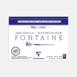 [CLAIREFONTAINE 96405] CLAIREFONTAINE Fontaine 100% Cotton Watercolor Paper Pad Semi Glazed Texture 300gsm 18cm x 24cm x 25